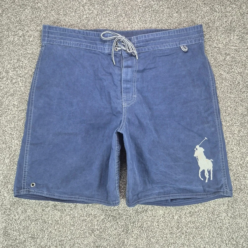 Polo Ralph Lauren Swim Trunks Mens Medium Blue Big Pony Board Shorts